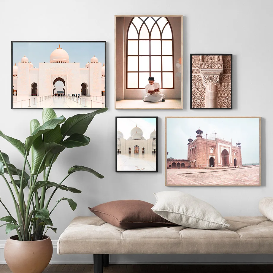 Настенная картина с изображением мечети Тадж Махала здания церкви окна