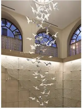 

Bird Bird Seagull Sales Office Sand Table Hotel Lobby Duplex Staircase L Mall Atrium Hanging Lights