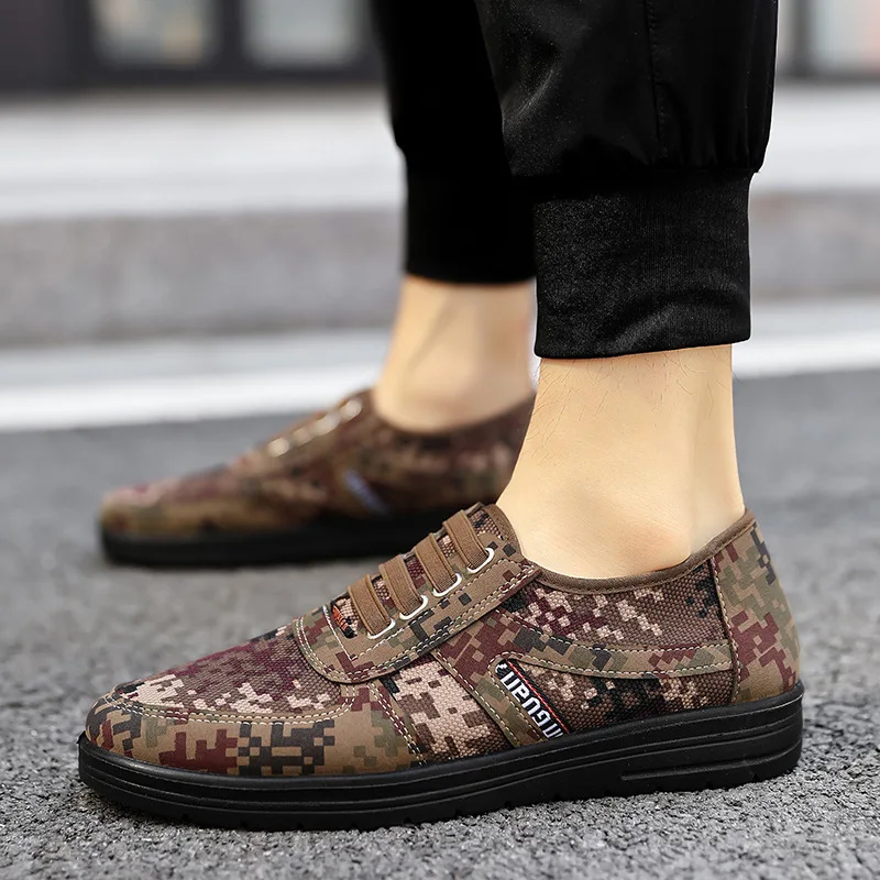 

New Style Autumn Military Training Shoes Work Site Shoes Camouflage Shoes MEN'S SHOES Canvas Shoes Solution-Style Work Shoes Arm