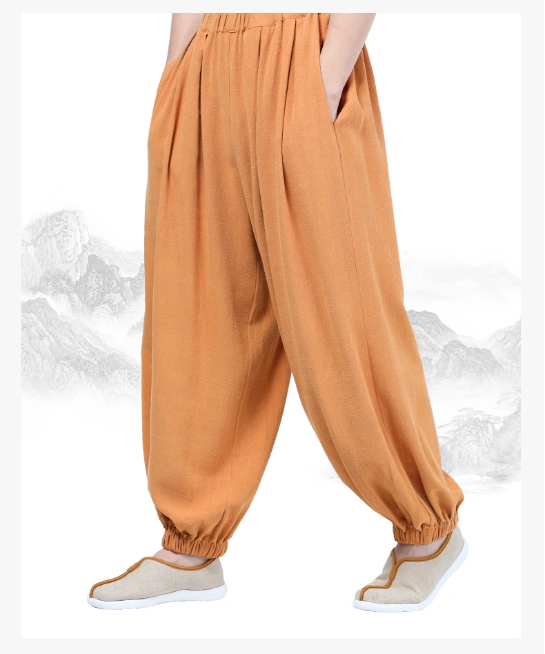 

Unisex top quality Cotton Spring&Autumn buddhist zen lay meditation trousers shaolin monk kung fu pants martial arts bloomers