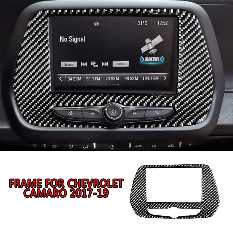 Us 17 84 49 Off Real Carbon Fiber Gps Navigation Panel Cover Trim Sticker For Chevrolet Camaro 2017 2018 2019 Protect Interior Accessories New In