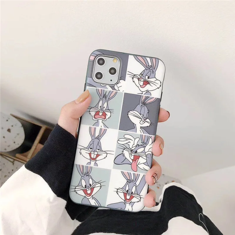 B Чехол для телефона с рисунком кролика волка собаки для iphone 11 11Pro Max XS Max XR XS Мягкий силиконовый чехол из ТПУ для iphone 7 8 6 6S Plus - Цвет: B