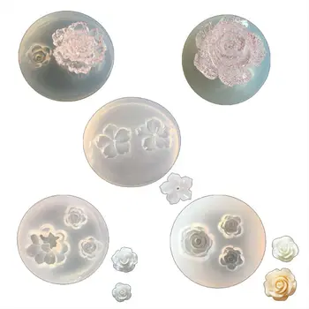 

5Pcs Mini Flower Resin Silicone Molds Jewelry Making Tools Casting Molds for DIY