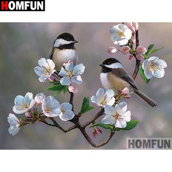 

HOMFUN 5D DIY Diamond Embroidery Full Display "Bird flower" Diamond Painting Square/Round Rhinestones Decor Art A27205