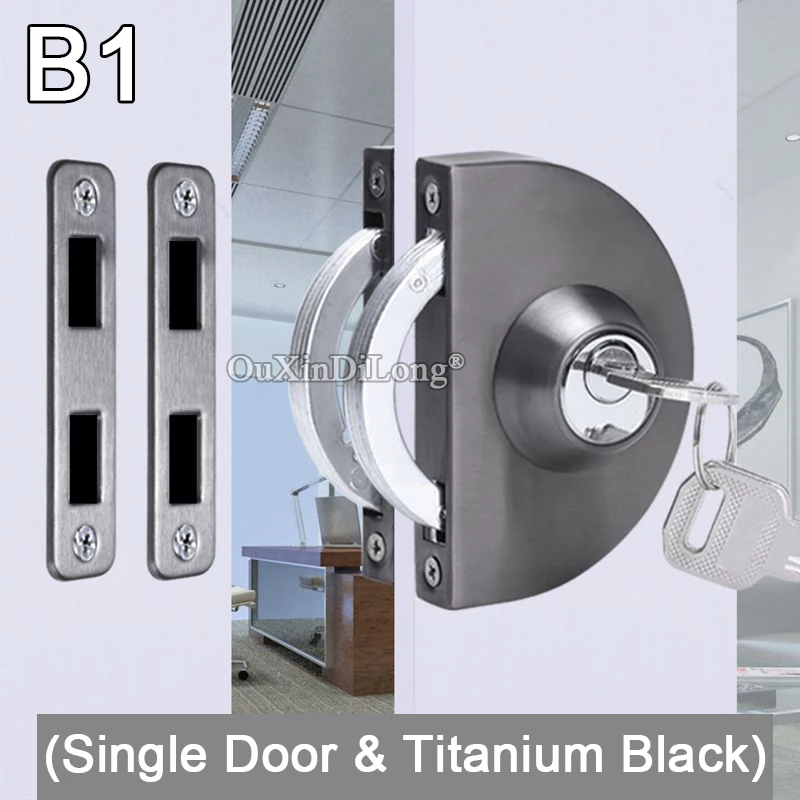 Топ Разработанный из нержавеющей стали рама стеклянной двери замки дома/офисные стеклянные двери замок деревянная дверь замок для 35~ 45 мм толщина двери - Цвет: B1