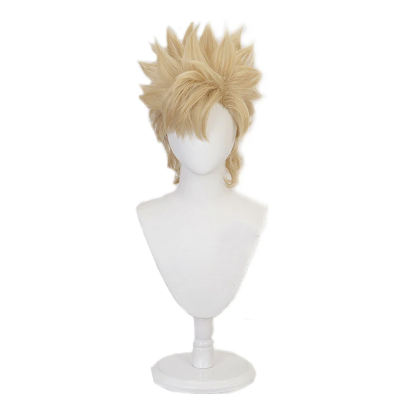 

Anime Jojo's Bizarre Adventure Caesar Anthonio Zeppeli Golden Short Fluffy Layered Synthetic JOJO Cosplay Costume Wigs Pelucas