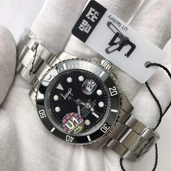 

U1 factory ceramic bezel sapphire glass Lumious needles sweep movement lucury black sub watches Men's mechanical watches