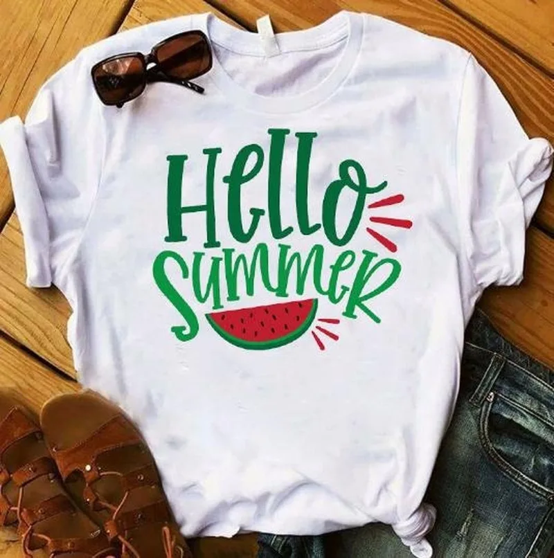 

Summer Fruit Print T Shirt Women Short Sleeve O Neck Loose Tshirt 2020 Summer Women Tee Shirt Tops Camisetas Mujer