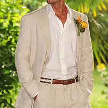 Льняные Костюмы мужские свадебные костюмы для мужчин на заказ летний льняной костюм Индивидуальный пошив для жениха смокинг опционально с полуподкладкой