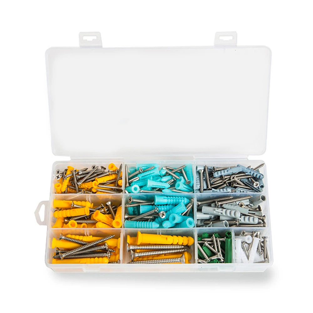 

482Pcs/Pack M3.5 M4.2 M5 M6 Plastic Expansion Drywall Anchor Screws Tapping Screw Set Stainless Steel Tube Wall Plug