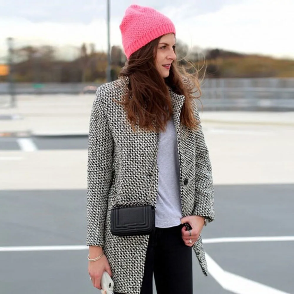 Coat Women Hooded Jacket Slim Winter Warm Wool Lapel Long Coat Trench Parka Jacket Overcoat Outwear