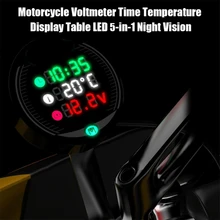 Aliexpress - 5 in 1 Waterproof Motorcycle Voltmeter LED Digital Display Water Temperature