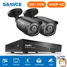 SANNCE RU 4CH 1080P охранная CCTV система с 5в1 DVR 2 шт 1080P наружная Всепогодная IR CUT домашняя Камера видеонаблюдения комплект