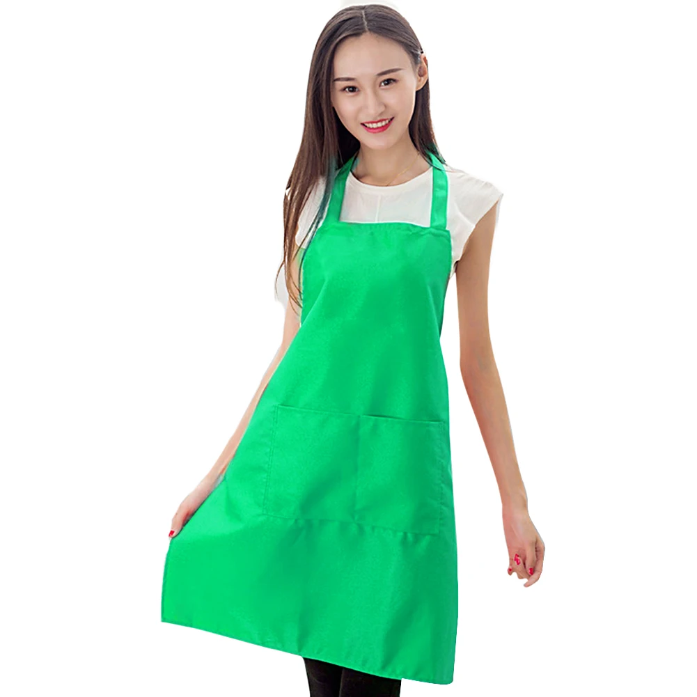 Women Men Kitchen Apron Home House Chef Butcher Restaurant Cooking Baking Dress Lady Apron with Pockets Kitchen Accessories