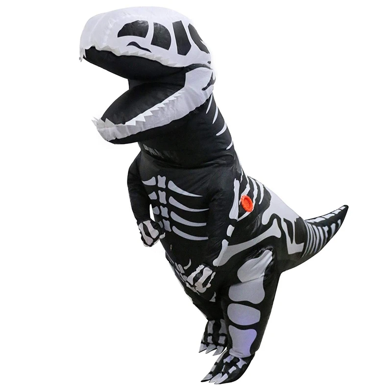 Гигантский Скелет надувной костюм динозавра T-Rex Blow Up Dino Fossil костюм
