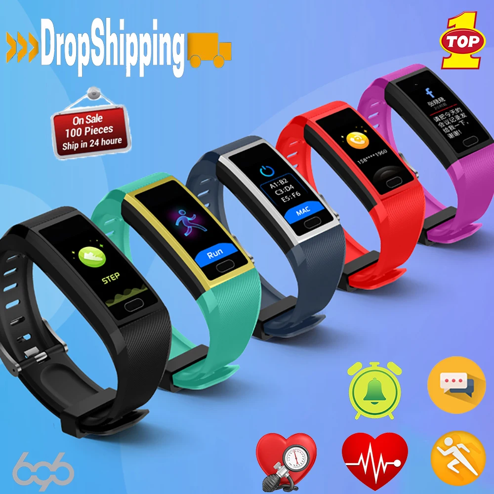

696 118 Plus Smart Bracelet IP67 WaterproofFitness Tracker Heart Rate Blood Pressure Oxygen Monitor Bracelet Sport Smart band