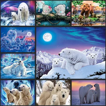 

DIY 5D fullDiamond Mosaic Polar bear Handmade Diamond Painting Cross Stitch Kits Diamond Embroidery Patterns