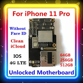 

Unlocked Motherboard For iPhone 11 Pro Without Face ID Clean iCloud 4G SIM Card Support 64gb/256gb/512gb for iPhone 11 pro board