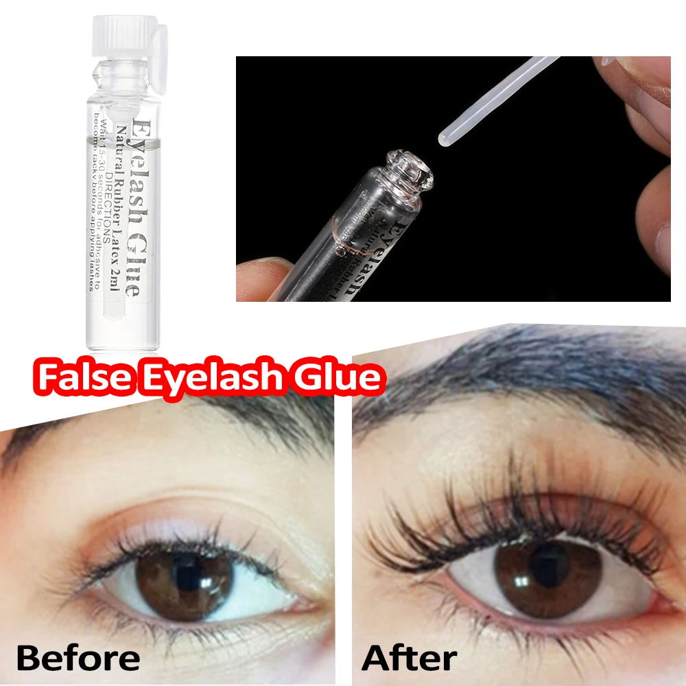 Quick-Drying Longlasting Waterproof False Eyelash Extension Glue Transparent Glass Travel Size Eyelid Stick Super MakeupKit | Красота и