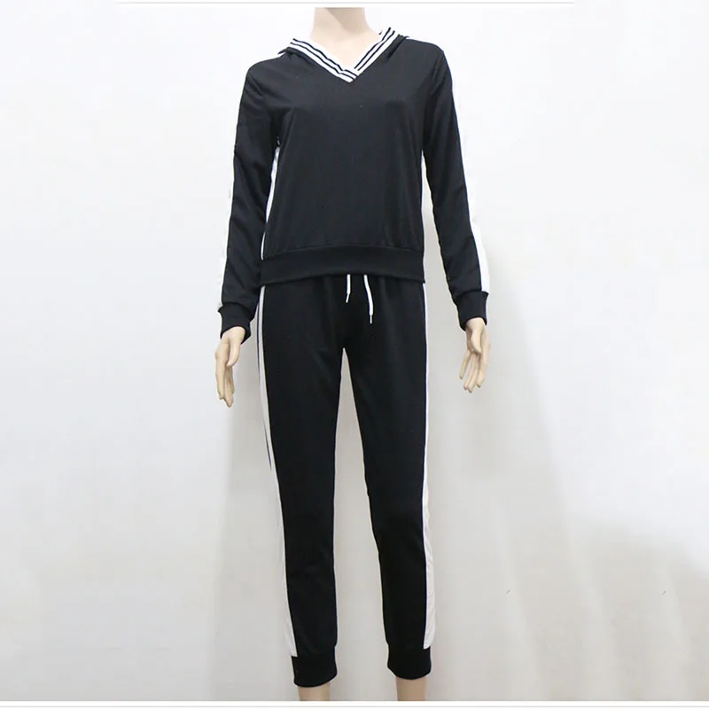 Autumn And Winter Wear New V-neck Female Sports And Leisure Suit Fashion Sports Suit Running Sports Suit