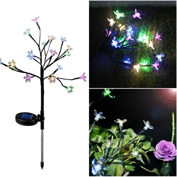 

LED Solar Powered Light Cherry Flower Garden Lawn Lamps Outdoor Lawn Light Fairy Light Lawn Lamp party holiday wedding Garland