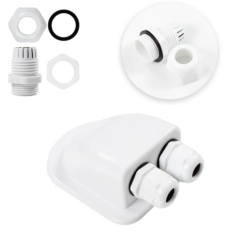 Double Wire Entry Gland Box for Solar Panel Roof Cable Motorhome RV Yacht Car wire entry gland box