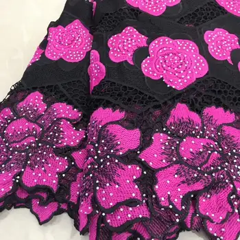 

Nigeria Lace for Wedding 2019 High Quality Embroidery French Tulle Mesh African Guipure Lace Fabric With Stones Swiss Voile Lace