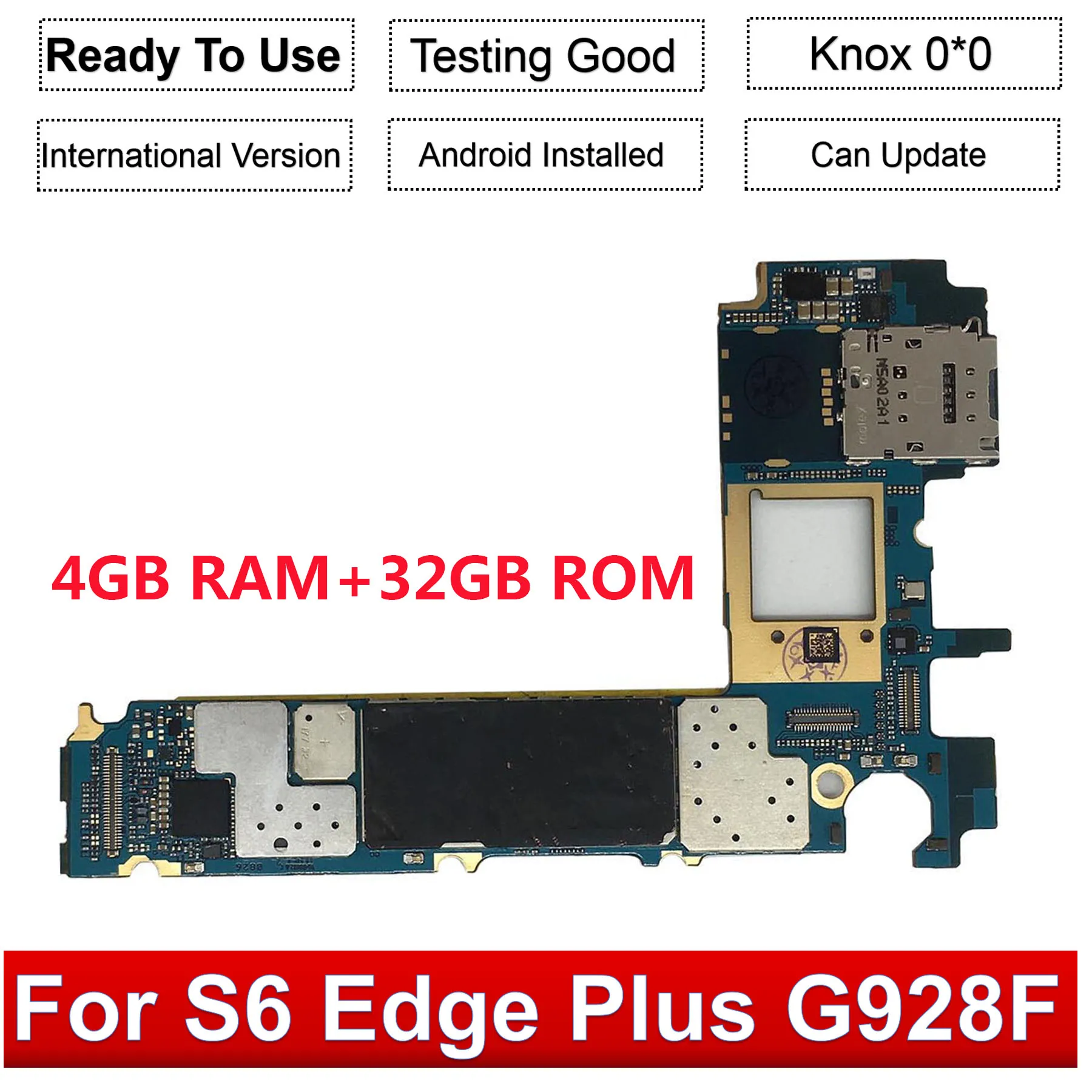 Европейская версия для samsung Galaxy S6 Edge Plus G928F материнская плата 32 Гб разблокированная материнская плата с чипами