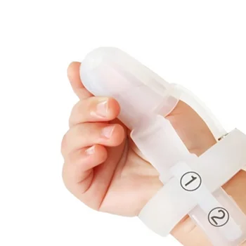 

Non-Toxic Silicone Baby Nipple Thumb Sucking Stop Finger Guard Treatment Kit to Stop Thumb Sucking Bite Correctioni