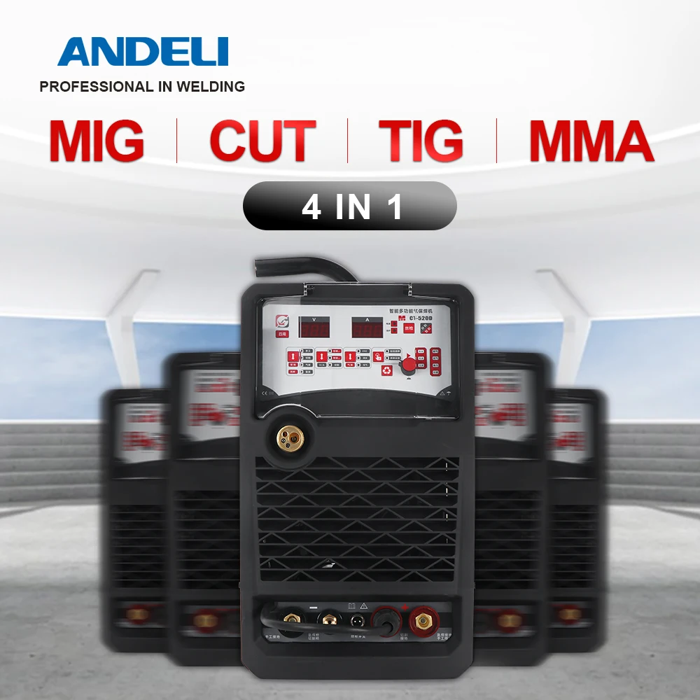 ANDELI MCT-520D умный портативный сварочный аппарат 4 в 1 MIG TIG CUT MMA и Flux сварка без газа