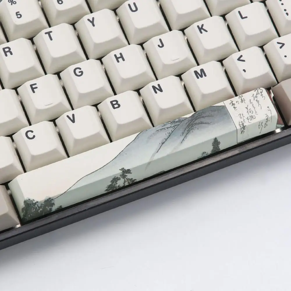 Ukiyo-e 2 Пятисторонний краситель-подложка Spacebar PBT 6.25U Вишневый профиль keycap для DIY механической клавиатуры - Цвет: Ukiyo-e 2