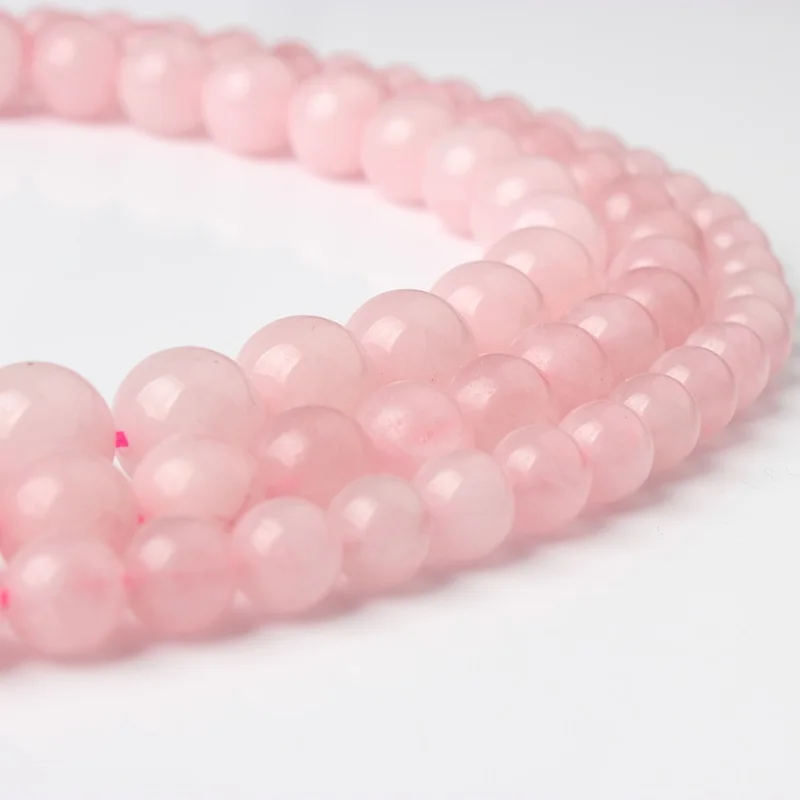 Chalcedony Ланьли 6/8/10 мм натуральный jewelr розовый кварцевый кристалл свободные бусины из природных камней подходит для diy-декораций, ожерелья и браслеты из аксессуары - Цвет: Chalcedony