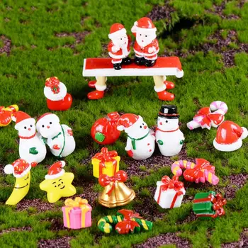 

Mini Resin Christmas Decoration Snowman Gift Micro Landscape Model DIY Miniature Garden Figurines Fairy Garden Home Decoration
