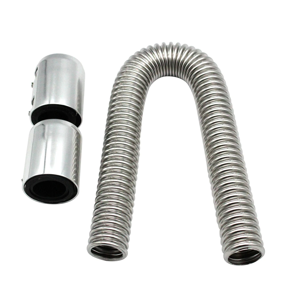 

Hot New 24" Flexible Upper Lower Radiator Hose Kit & Stainless Steel w/ Chrome Caps V8 Car Accessories