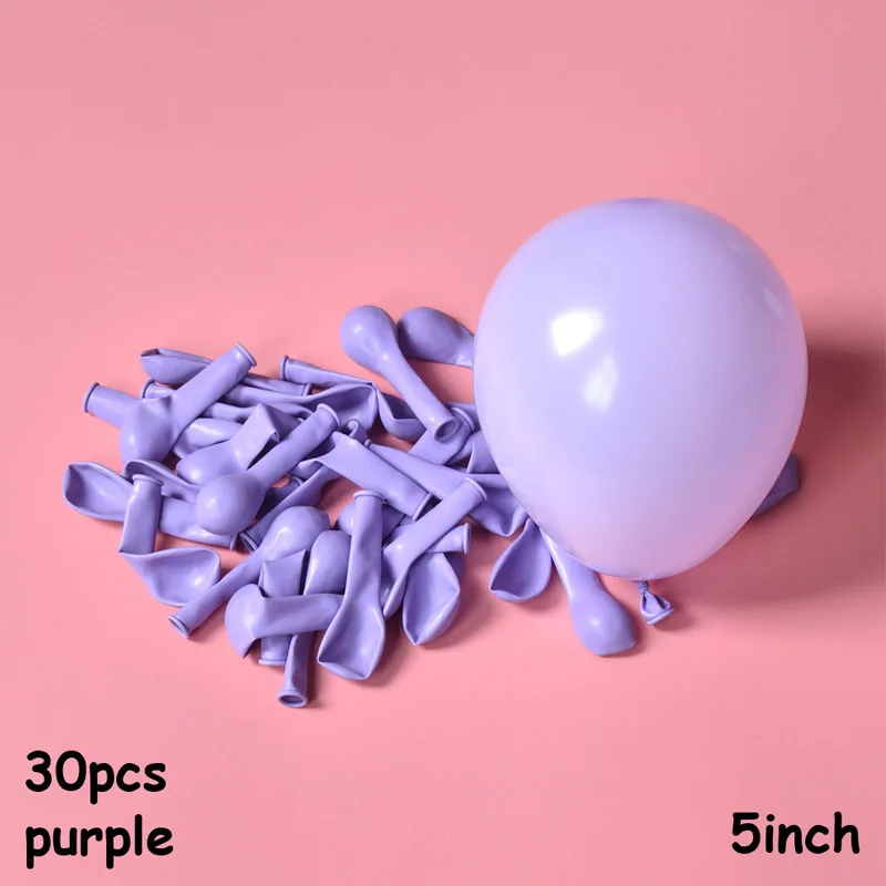 Вечерние украшения для День рождения 30 шт./лот латексная 5 дюймов макароны Цвет пастельных воздушные шары с гелием круглый воздушные шары для конфет - Цвет: Фиолетовый
