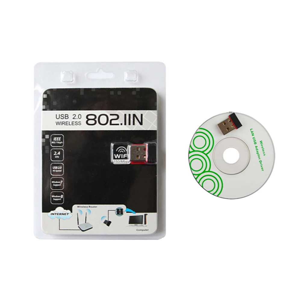 [50 шт.] 5370 мини USB WiFi блистерная упаковка с Ralink Dongle RT5370 чип 150 Мбит/с 2 4 ГГц IEEE 802.11b/G/N