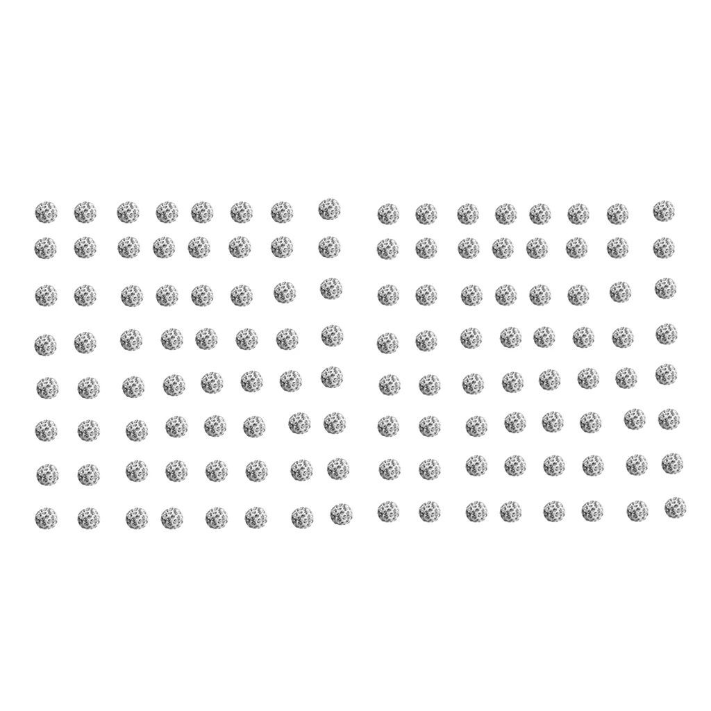 200 Pieces 6mm 8mm Disco Ball Polymer Clay Beads Round Spacer Loose Charms for DIY Jewelry Making Findings Accessories, silver color
