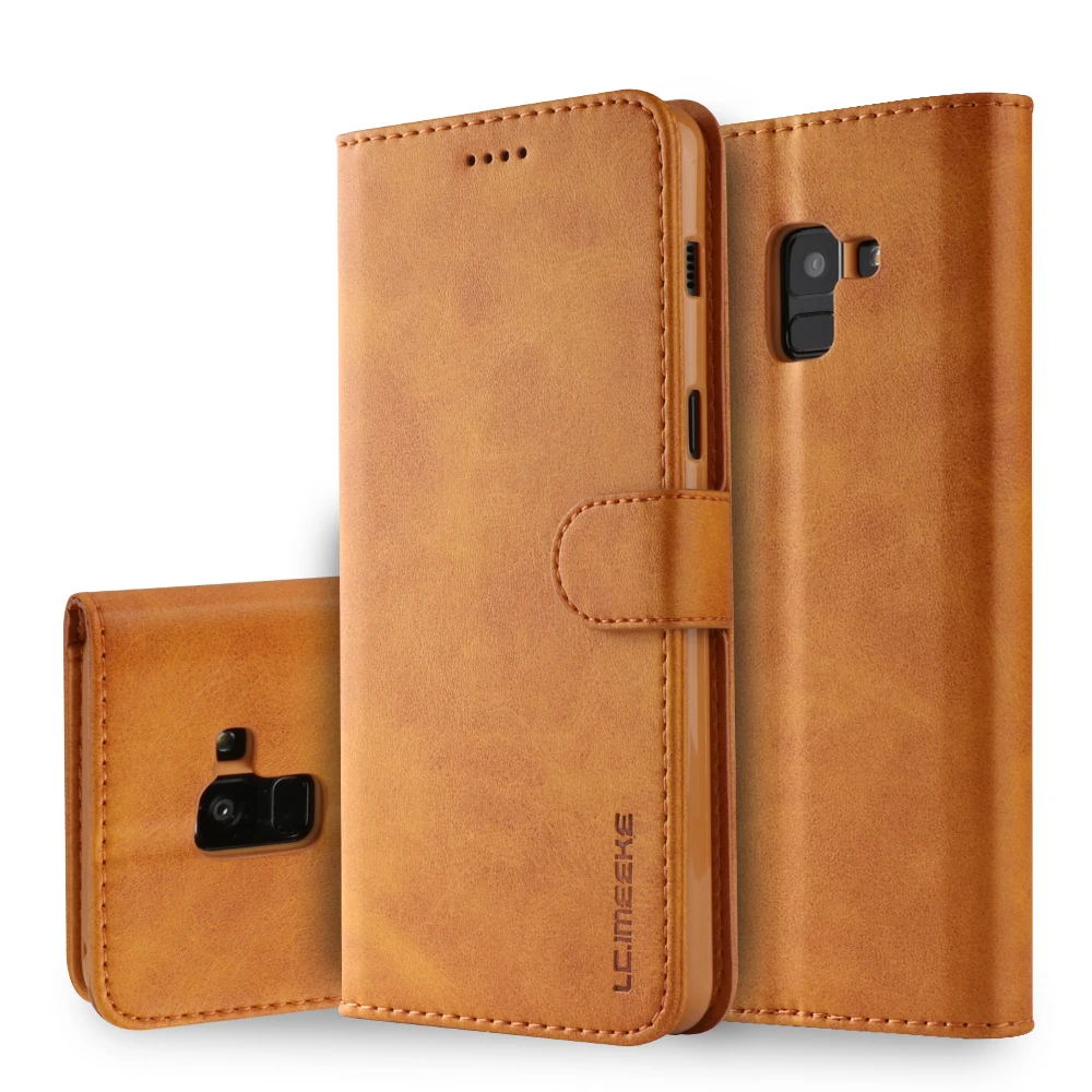 Кожаный чехол-книжка с бумажником для samsung Galaxy A6 A7 A750 A8 A9 2018 чехол телефона