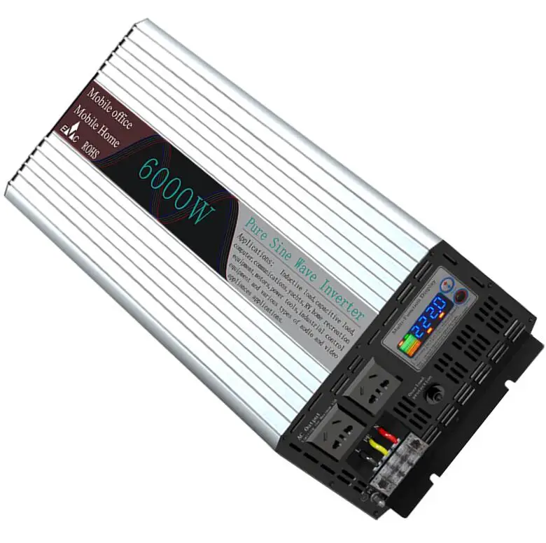 

High Quality PSW Pure Sine Wave DC 24V/48V to AC 110V/220V 6000W Peak 12000 Watt Power Inverter