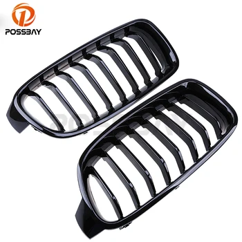 

POSSBAY for BMW 3-Series F30 Sedan 2012/2013/2014/2015/2016/2017 8 Bars Gloss Black Front Grille Kidney Racing Design Car Parts