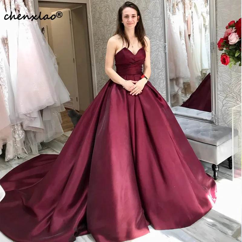 Robe de soiree бордовые Вечерние платья Длинные трапециевидной формы с милым шлейфом вечернее платье длиной до пола Vestido