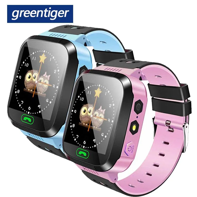 

Greentiger Q02 Children Smart Watch Camera Lighting Touch Screen SOS Call LBS Tracking Location Finder Kids Baby Smart Watch