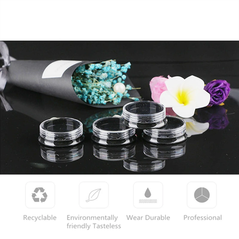 

3g Portable Plastic Cosmetic Empty Jars Clear Bottles Eyeshadow Makeup Cream Lip Balm Container Pots