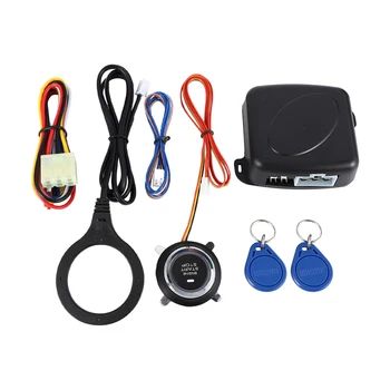 

Smart RFID Car Alarm System Push Engine Start Stop Button Lock Ignition Immobilizer with Remote Keyless Go Entry System 12V