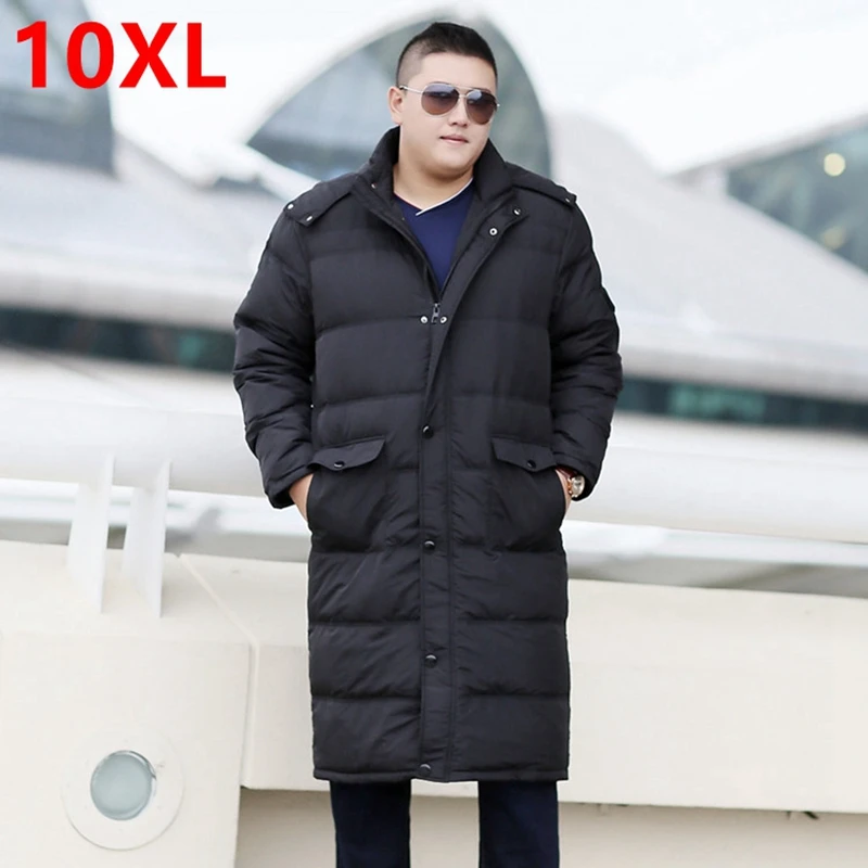 Winter long down jacket tall big size fat XL coat Overknee 10XL 9XL plus size long paragraph male winter clothes 8XL 7XL 6XL