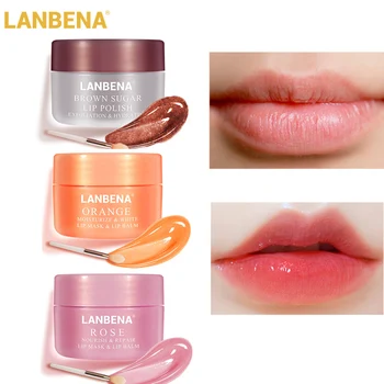 

LANBENA Lip Plumper Lip Mask Plant Flower Extract Scrub Lip Oil Pink Lips Balm Nourish Lips Mask Sleeping Lip Masks Cream Film