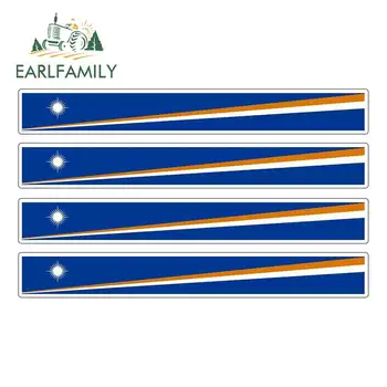 

EARLFAMILY 13cm x 1.7cm 4pcs Car Stripe Motorcycle Racing Flag Sticker Window Decal Bike Tuning Marshall Island Car Stickers