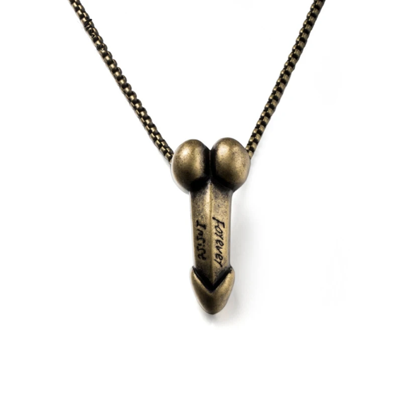 Collier Pendentif érigeable Drôle - Homme Ou Femme - Alliage Argenté - Longueur 50 Cm - Cadeau Humour, Halloween