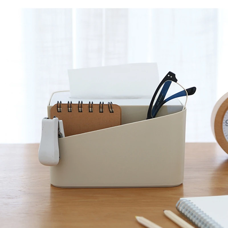1 Pc Multifunction Tissue Box Plastic Remote Control Sundries Creative Desktop Holder Organizer Container