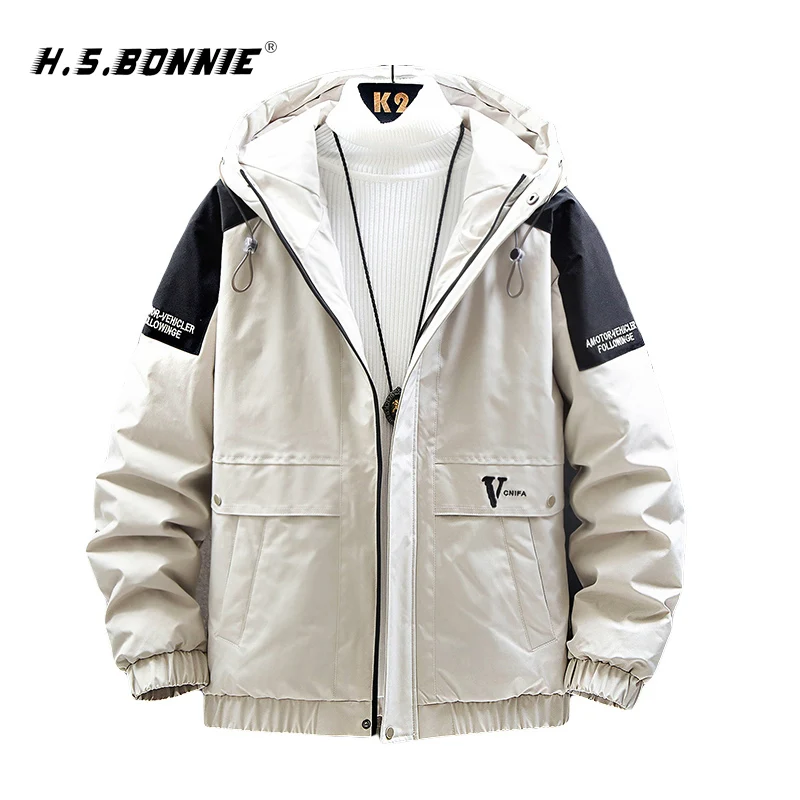 Новинка 2019 лыжный костюм H.S.BONNIE зимняя куртка с капюшоном мужские парки Анорак